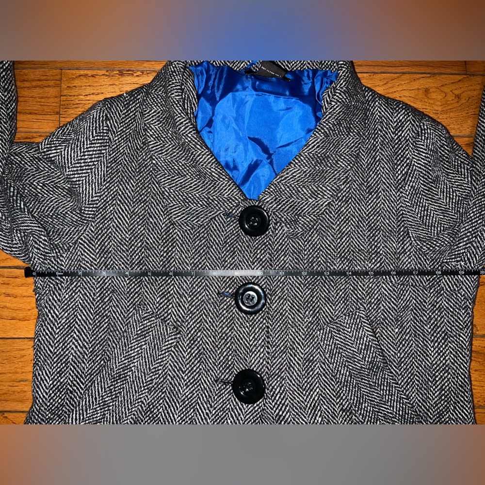 Women’s Cropped Jacket, Herringbone Pattern and 3/4 Sleeve - Picture 6 of 8